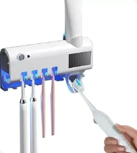 Porta Escova de Dente com Esterilizador UV e Suporte para Pasta